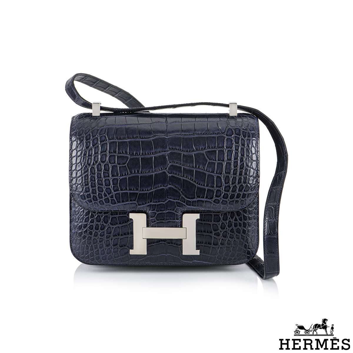 Hermes Constance 24 Blue: Alligator Handbag